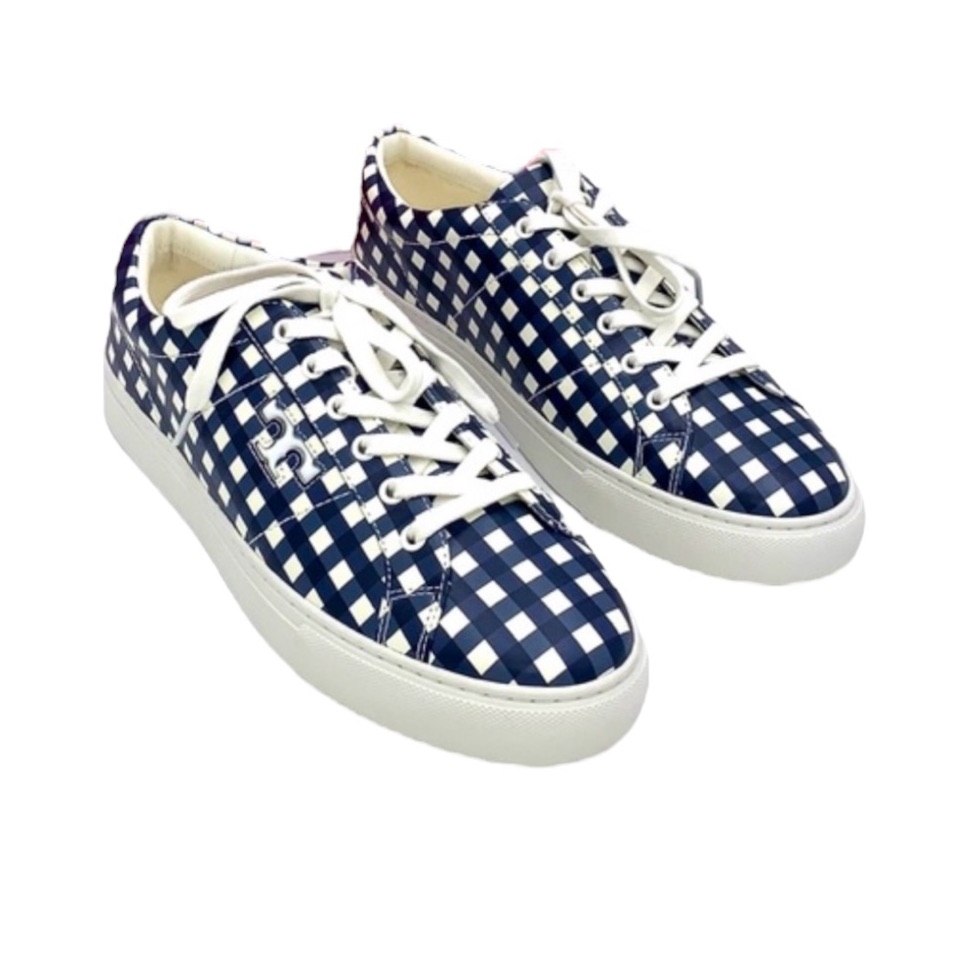 Tory Burch Amalia Sneakers Navy Check 7.5